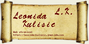 Leonida Kulišić vizit kartica